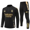 Sudadera De Entrenamiento Real Madrid Cremallera De Cuarto 2024-25 Negra - Hombre